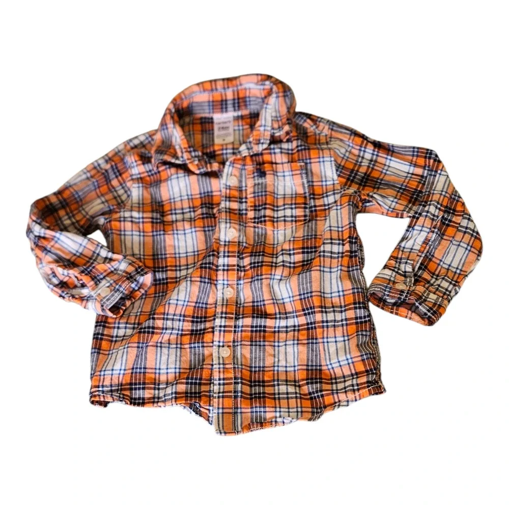 Carter's kids Size 24M Long Sleeve Button Up Plaid Shirt